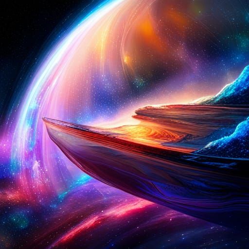 Catamaran Among Stars in Holographic Astral Style