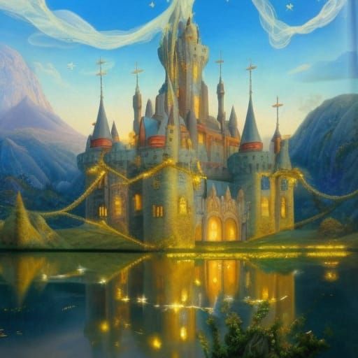 Fantastical Fairy Tale Castle in Matte Painting Style