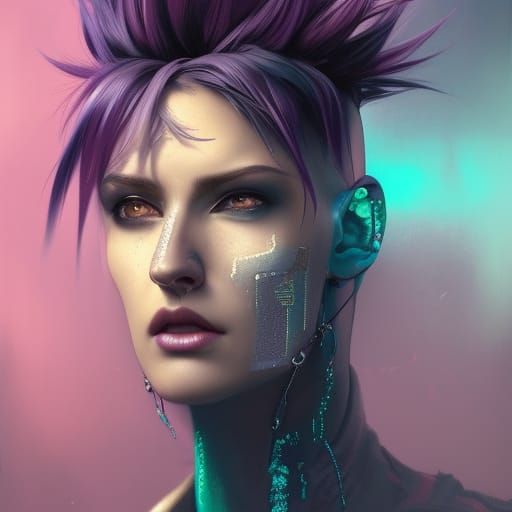 Cyberpunk Girl Portrait in Urban Decay