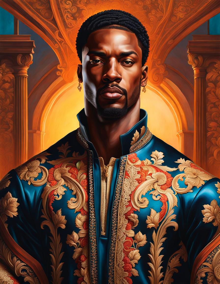 Handsome Athlete in 16th Century Lace Jogging Suit