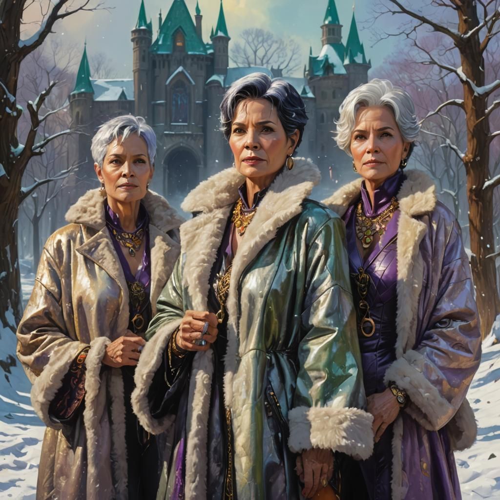 Confident Woman in Leather Dress: Fantasy Art