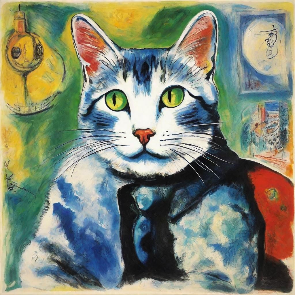 Alien Cat Wanted Poster in Surrealist Style