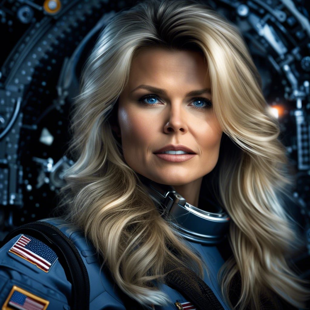 Hyperrealistic Portrait of Space Engineer with Dark Hair