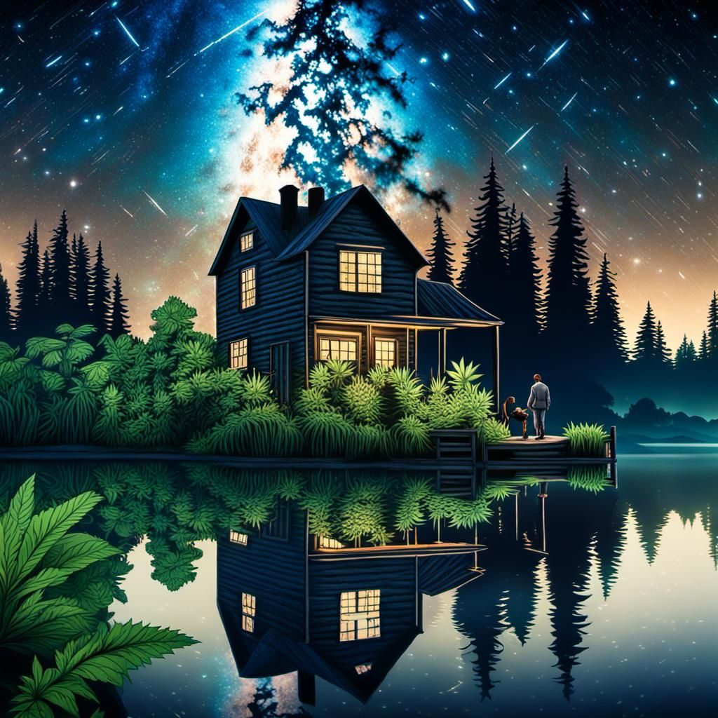 Lake House Under the Milky Way