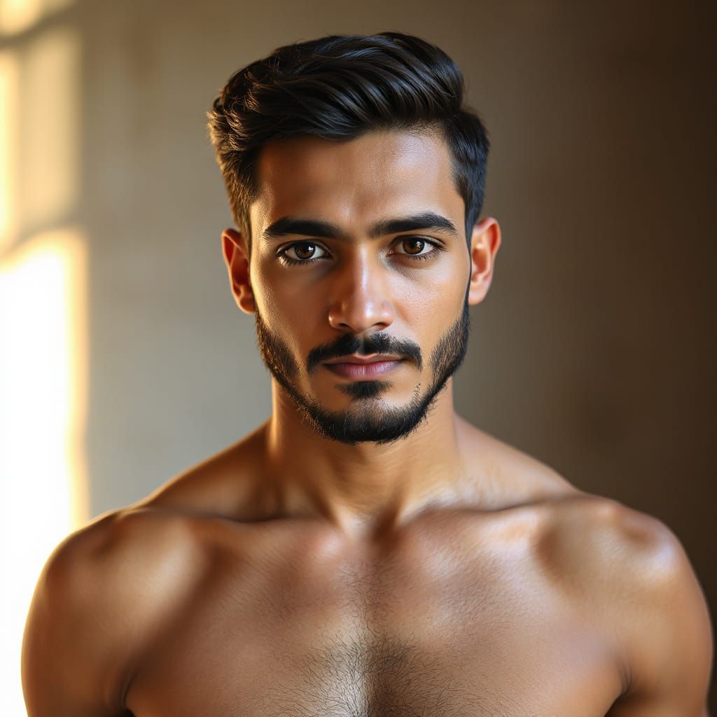 Toned Indian Warrior, Inspired by Realistic Portraiture