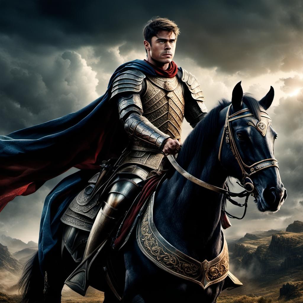 Zac Efron as Roman Soldier on Horseback