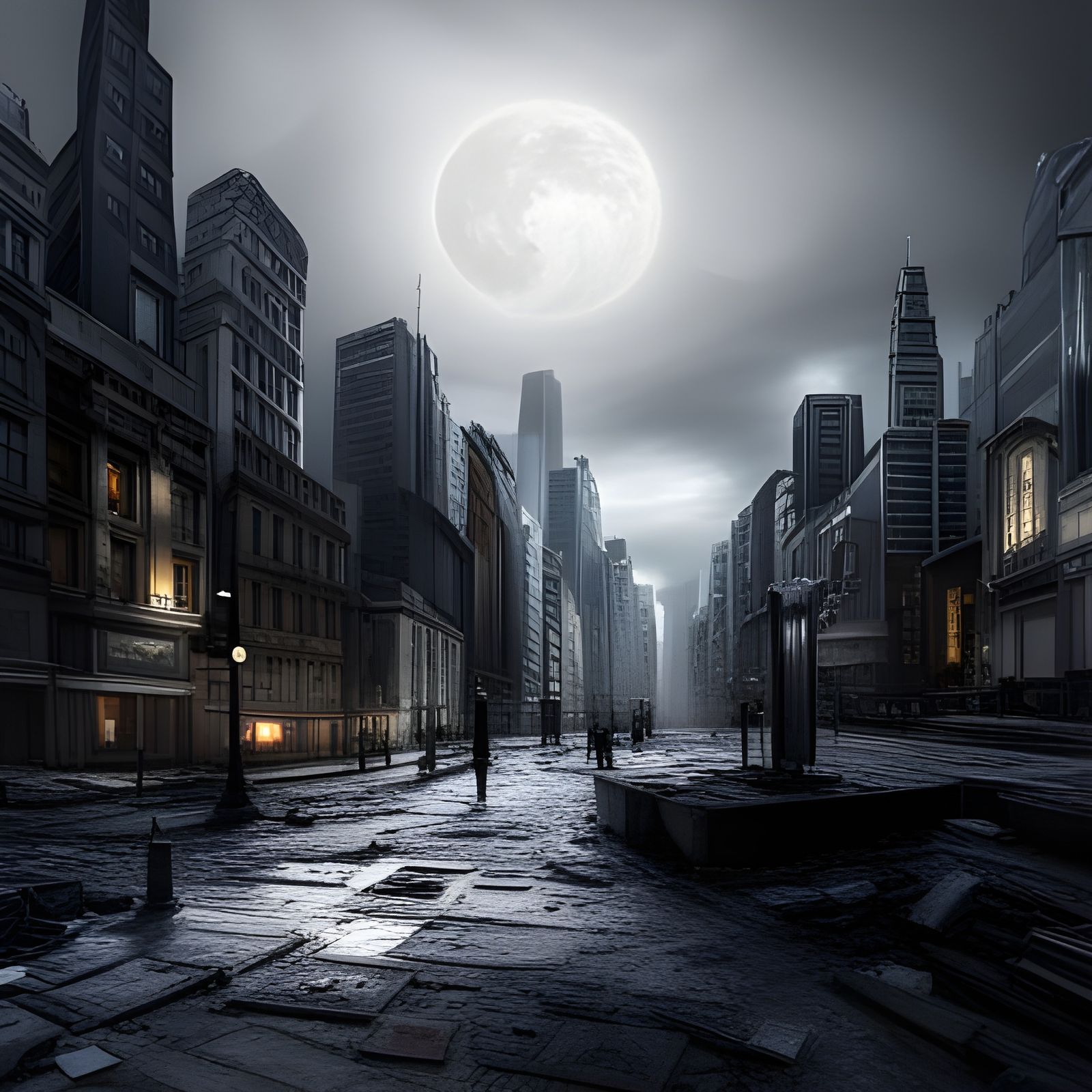 Hyperrealistic Lunar City with Creatures in HDR