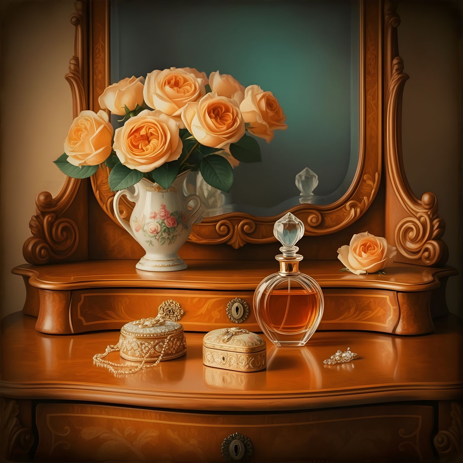 Baroque Dresser in Amber Hues