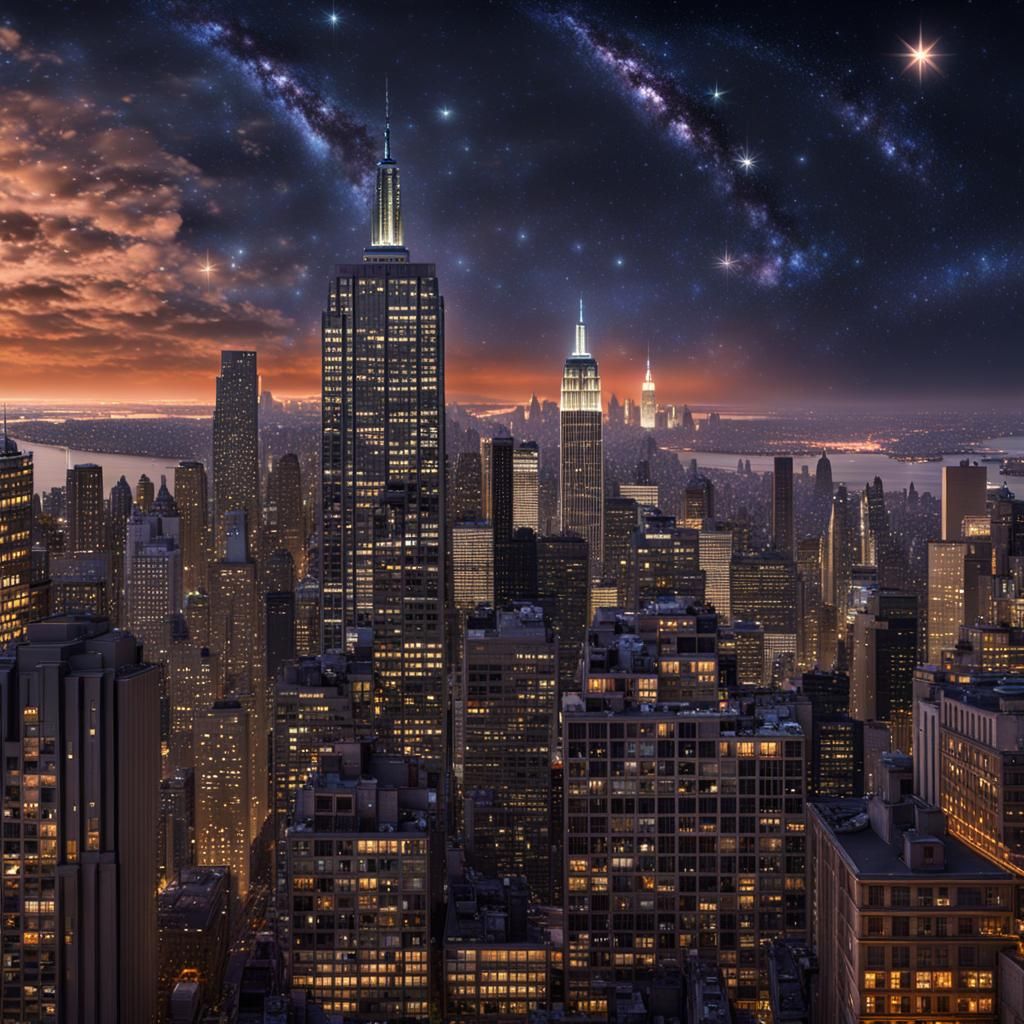 New York City Landscape in Moody 3D Digital Art