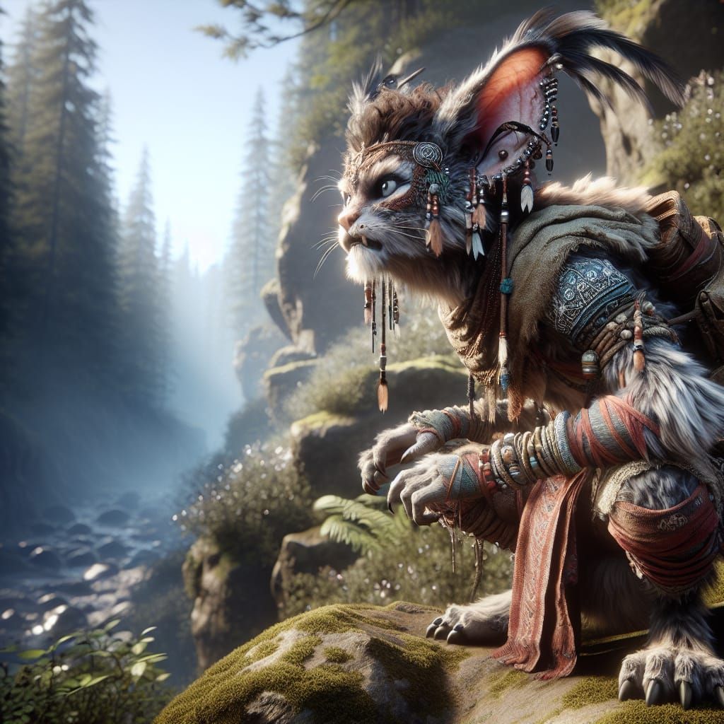 Cat-like Humanoid Scouting in Detailed Forest