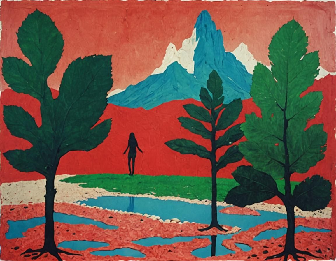 Ethereal Silhouette in Earth Art Style