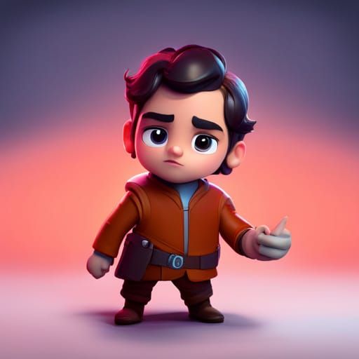 Toddler Poe Dameron: Pixar-Style 3D Render