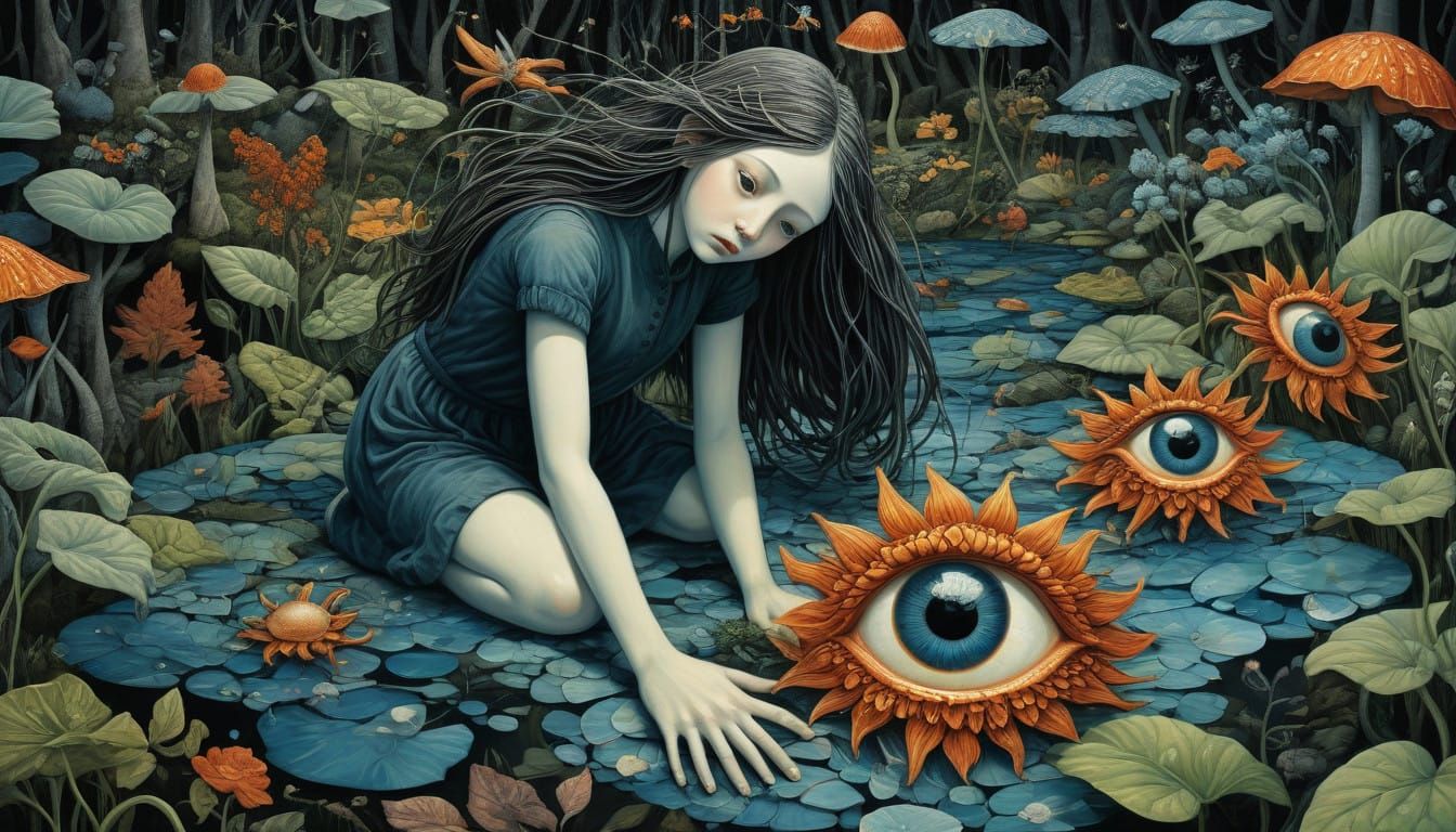 Surreal Bio Art Collage of Glowing Creatures