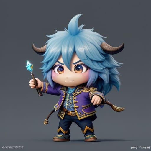 Chibi Yak in 3D Digital Art Style