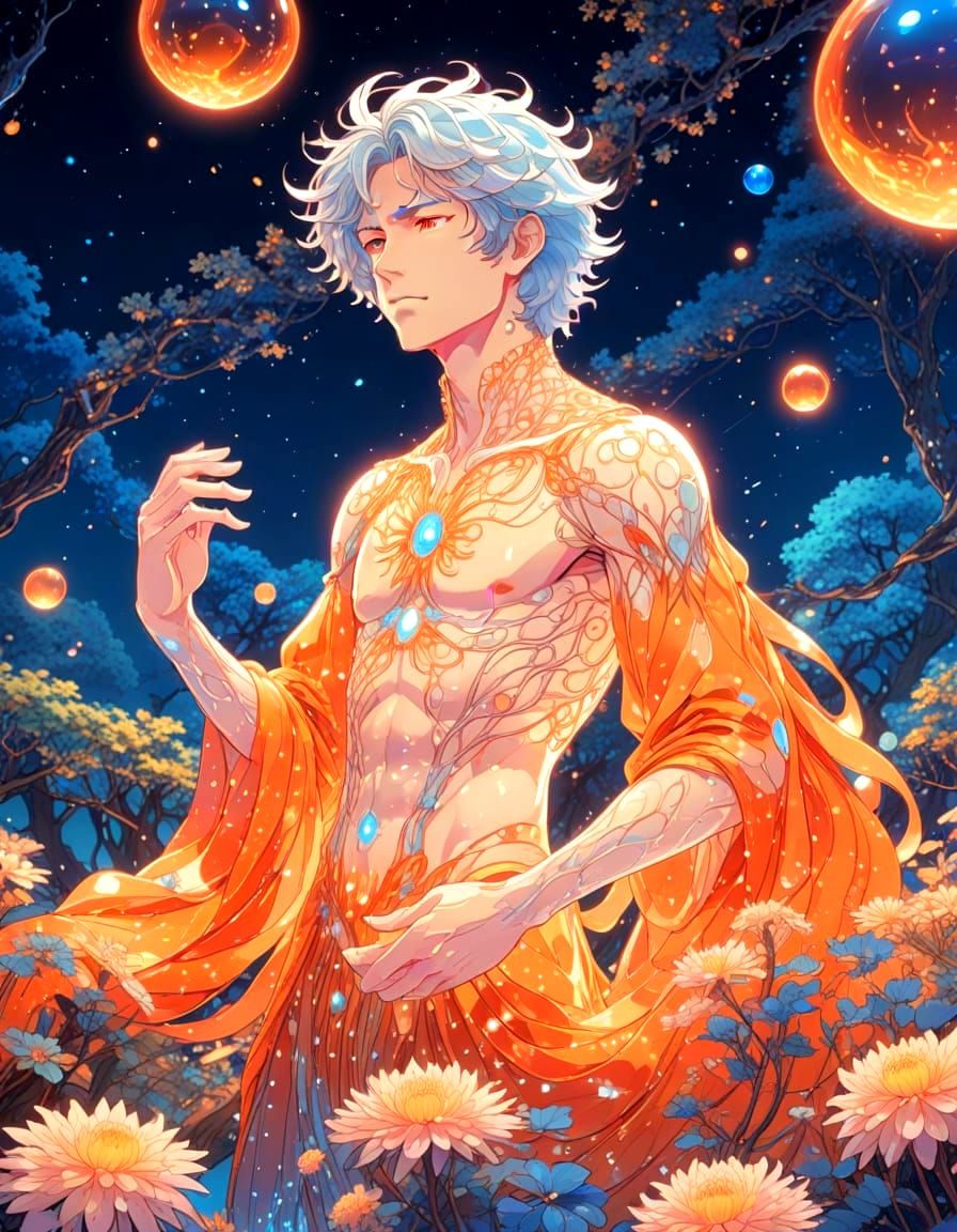 Ethereal Supernatural Being in Delicate Fantasy Manga Style