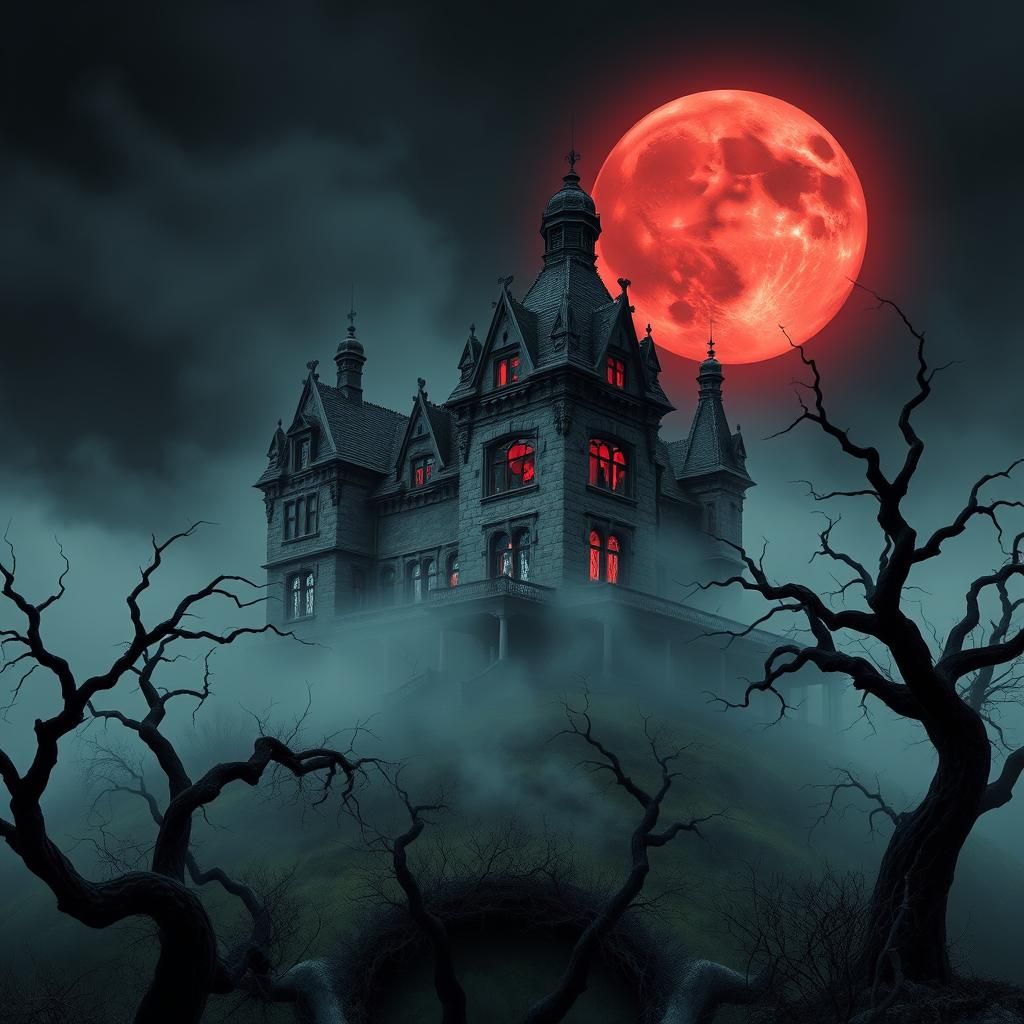 Haunted Victorian Mansion in Hyperrealistic Style