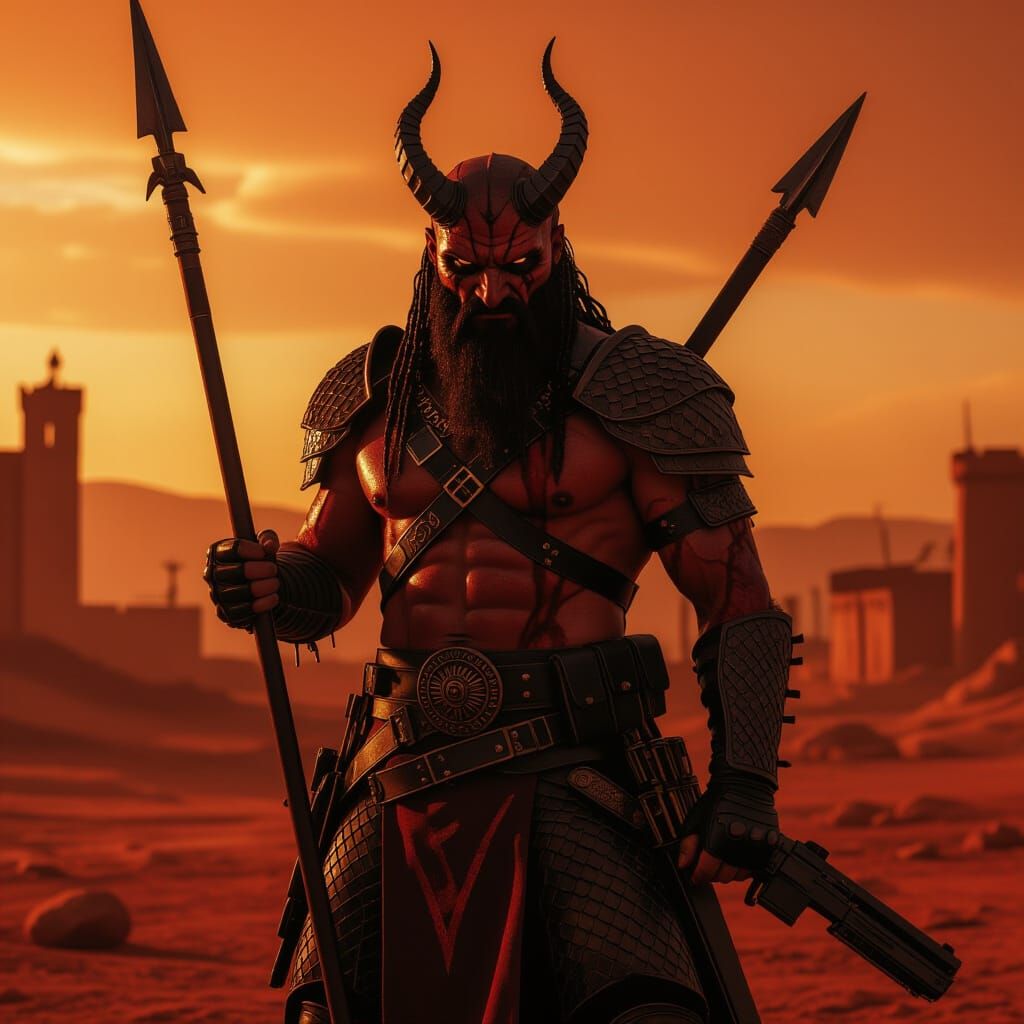 Barbazu Demon in Avernus Brimstone Sky