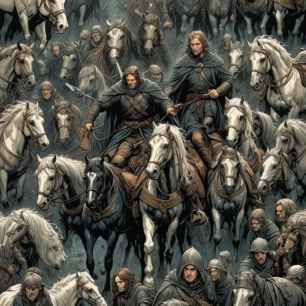 Lord of the Rings Horses in Comic Book Art