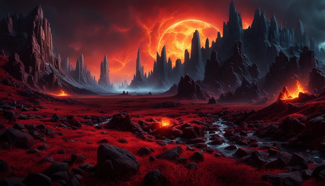 Apocalyptic Landscape in Dark Fantasy Style