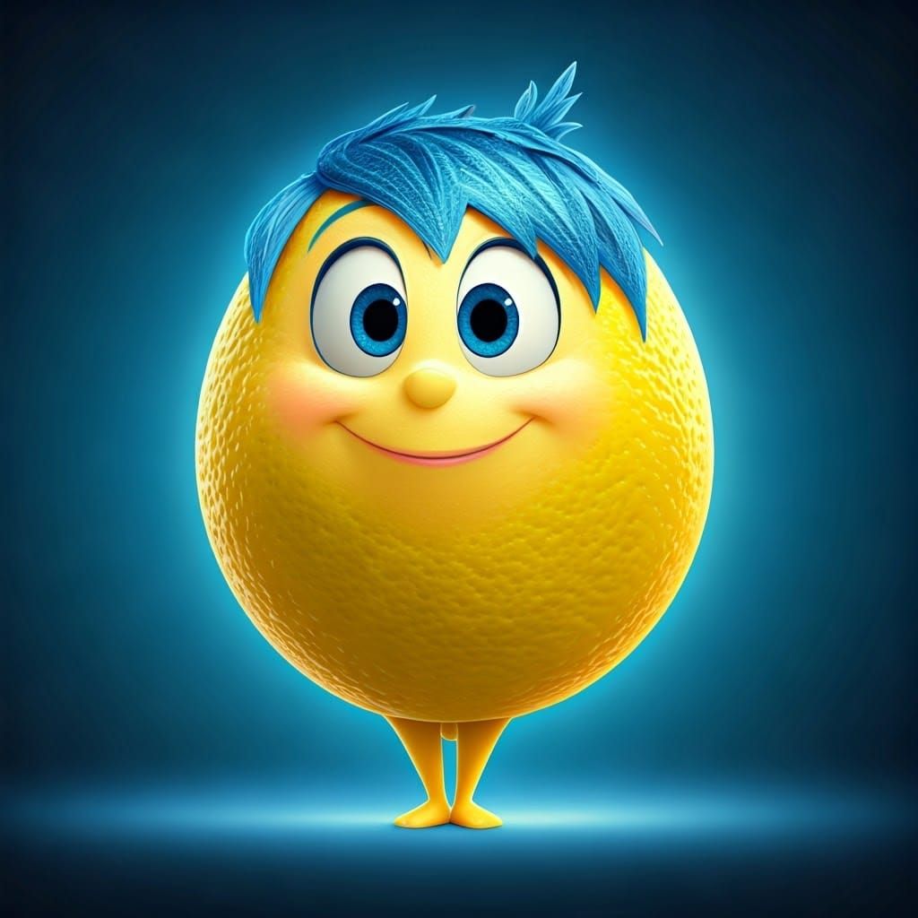 Joyful Lemon: Pixar-Style 3D Render