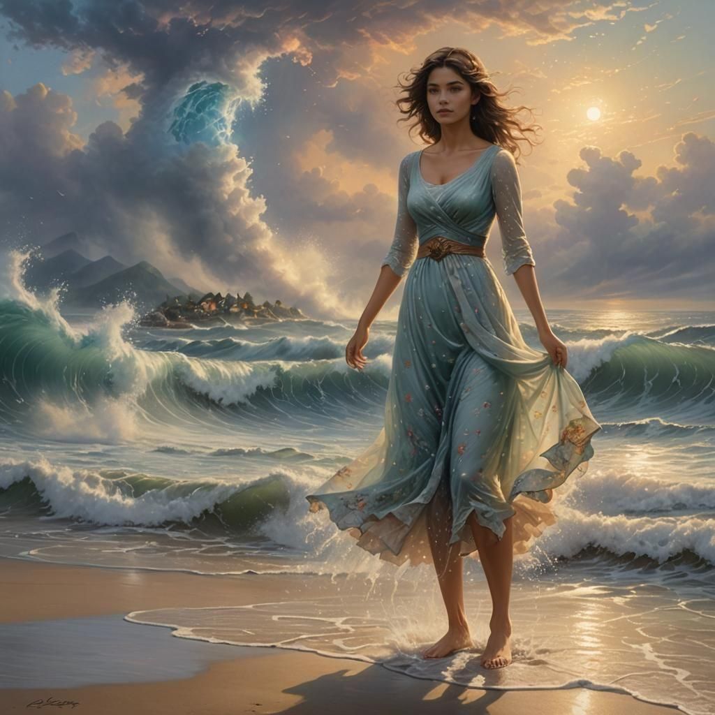 Girl Stops Tsunami with Water Magic