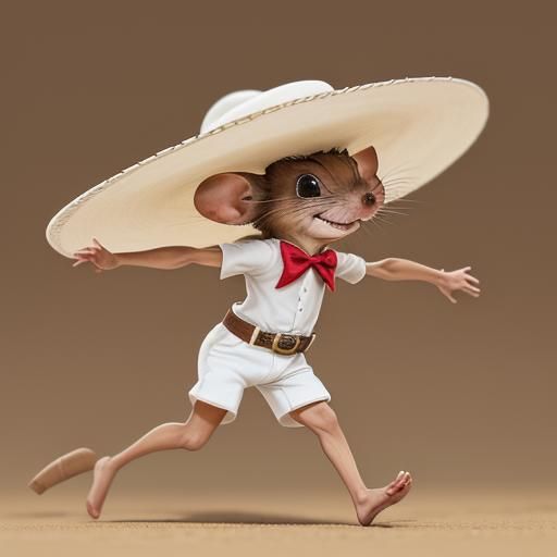 Speedy Gonzales: A small, energetic brown mouse with a misch...
