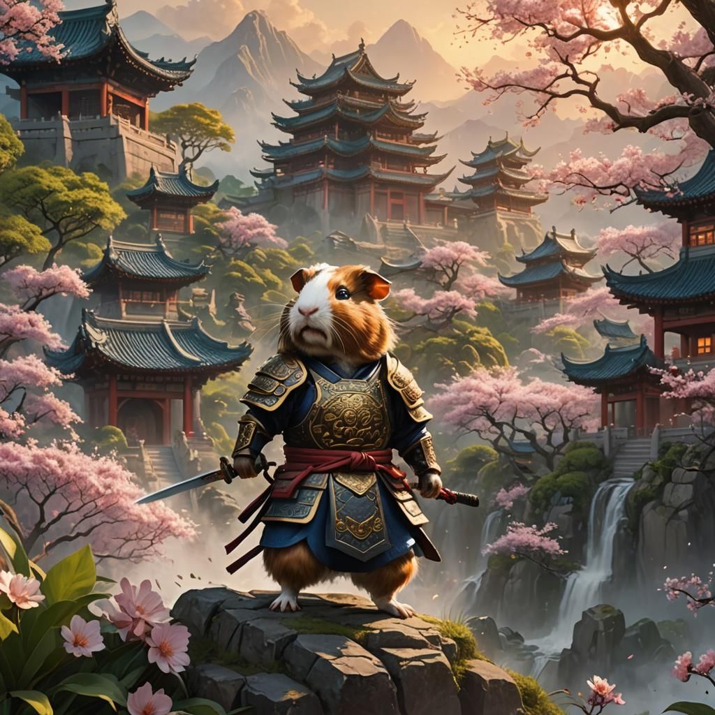 Guinea Pig Samurai vs Dragons in Mystical China