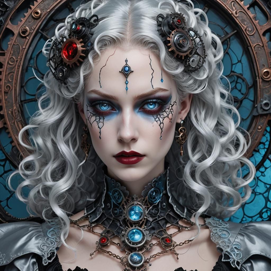 Cyborg Victorian Vampire with Cybernetic Implants