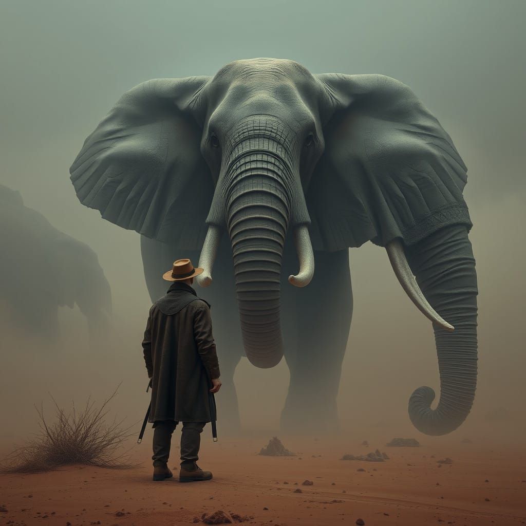 A Worn Traveler Meets the Ghostly Elephant in a Haunting, Dr...