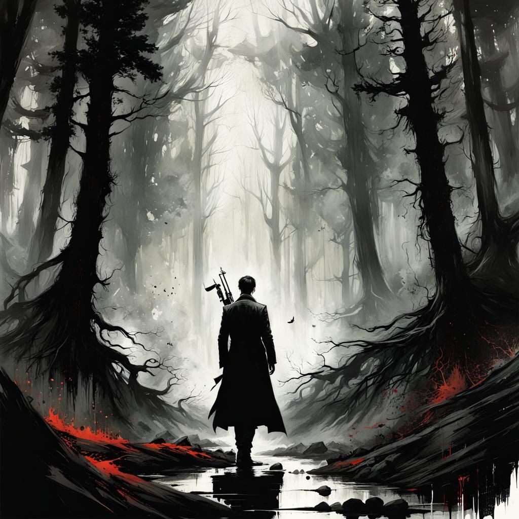 Eldritch Forest Cover Art in Surrealist Style