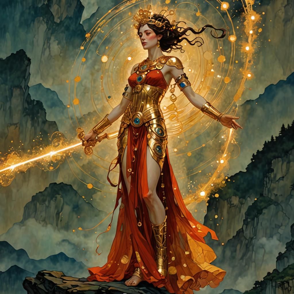 Ace of Swords Athena Energy (lora:NoirExpress) et al, quad3