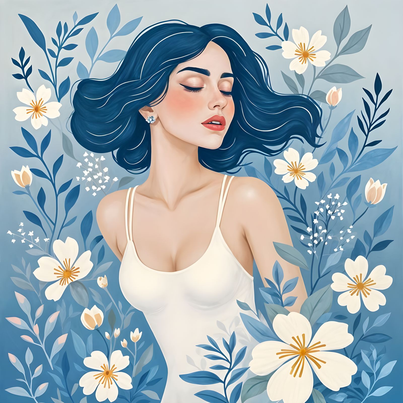 Surreal Floral Abstraction in Soft Pastels