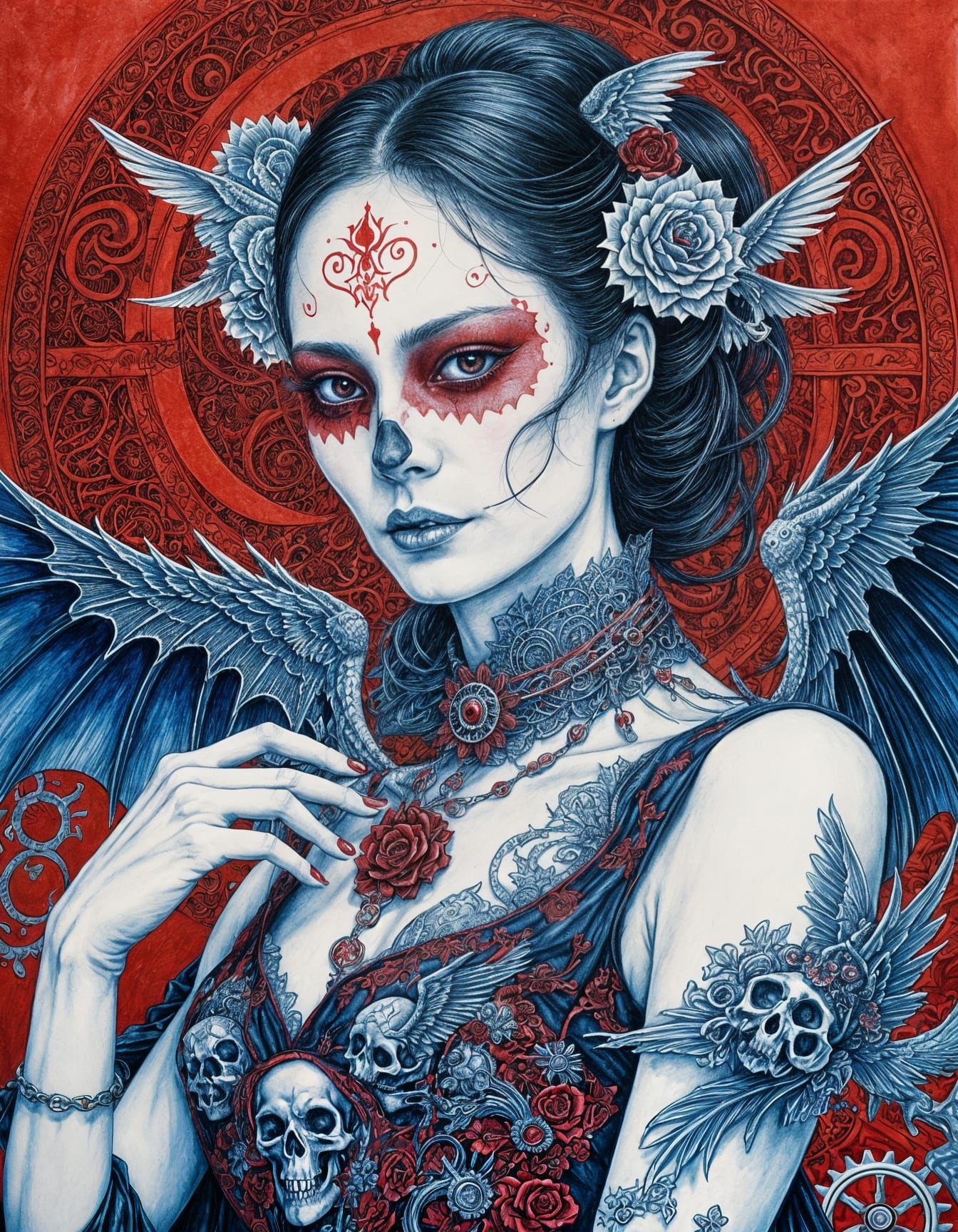 Vampire Ballet with Dragon Wings in Baroque Style