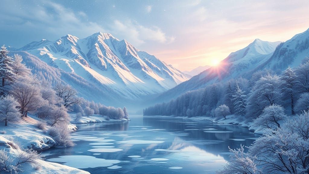 Ethereal Winter Wonderland in Soft Fantasy Art