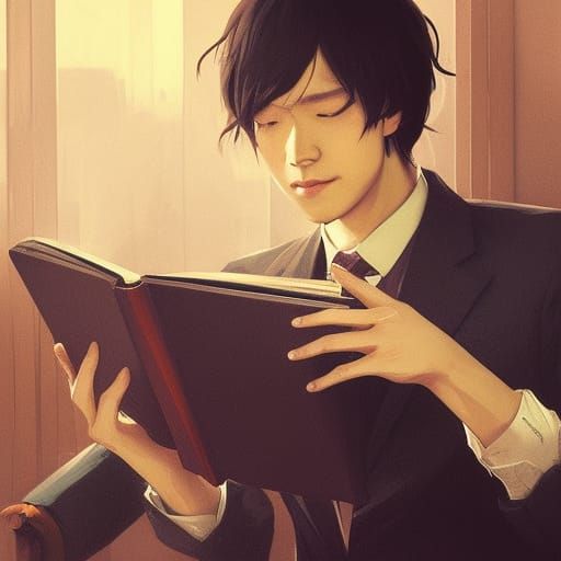 Dazai Osamu Portrait in Art Nouveau Style