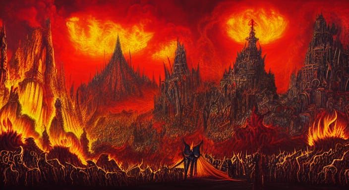 Decadent Costumes in a Fiery Hellscape