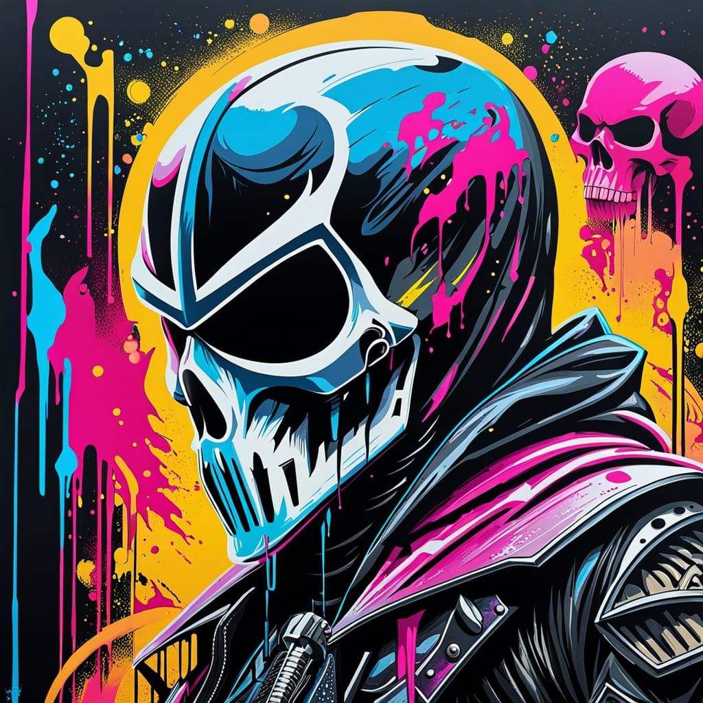 Cyberpunk Grim Reaper Tokusatsu Hero Skull