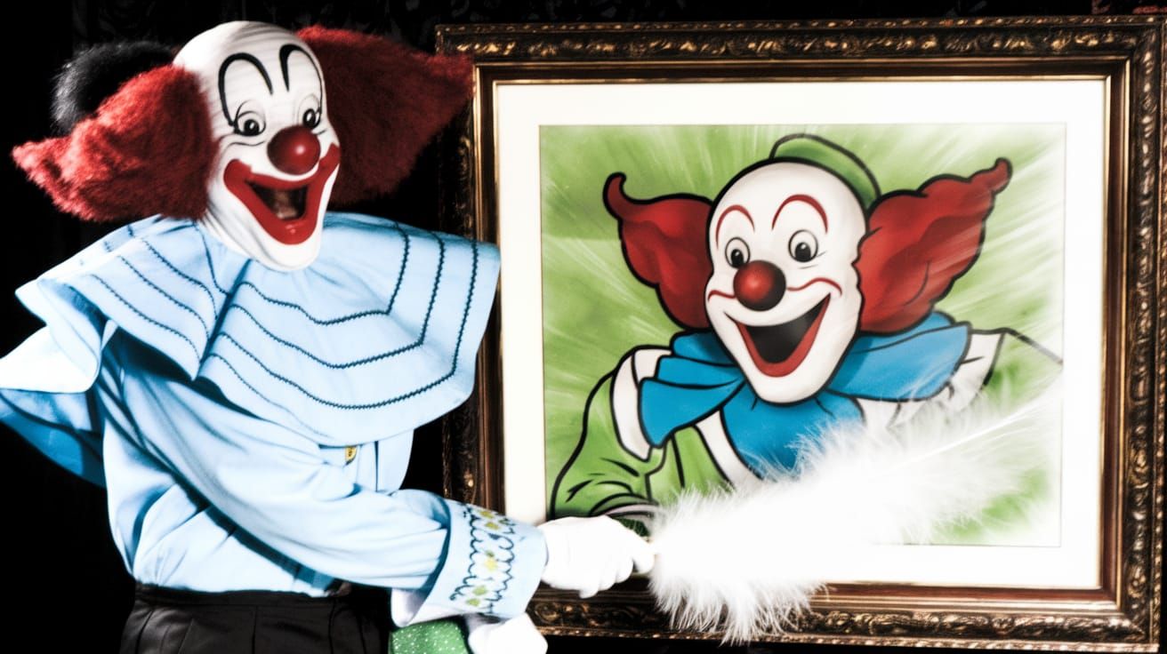 Bozo the Clown Dusts Vintage Portrait