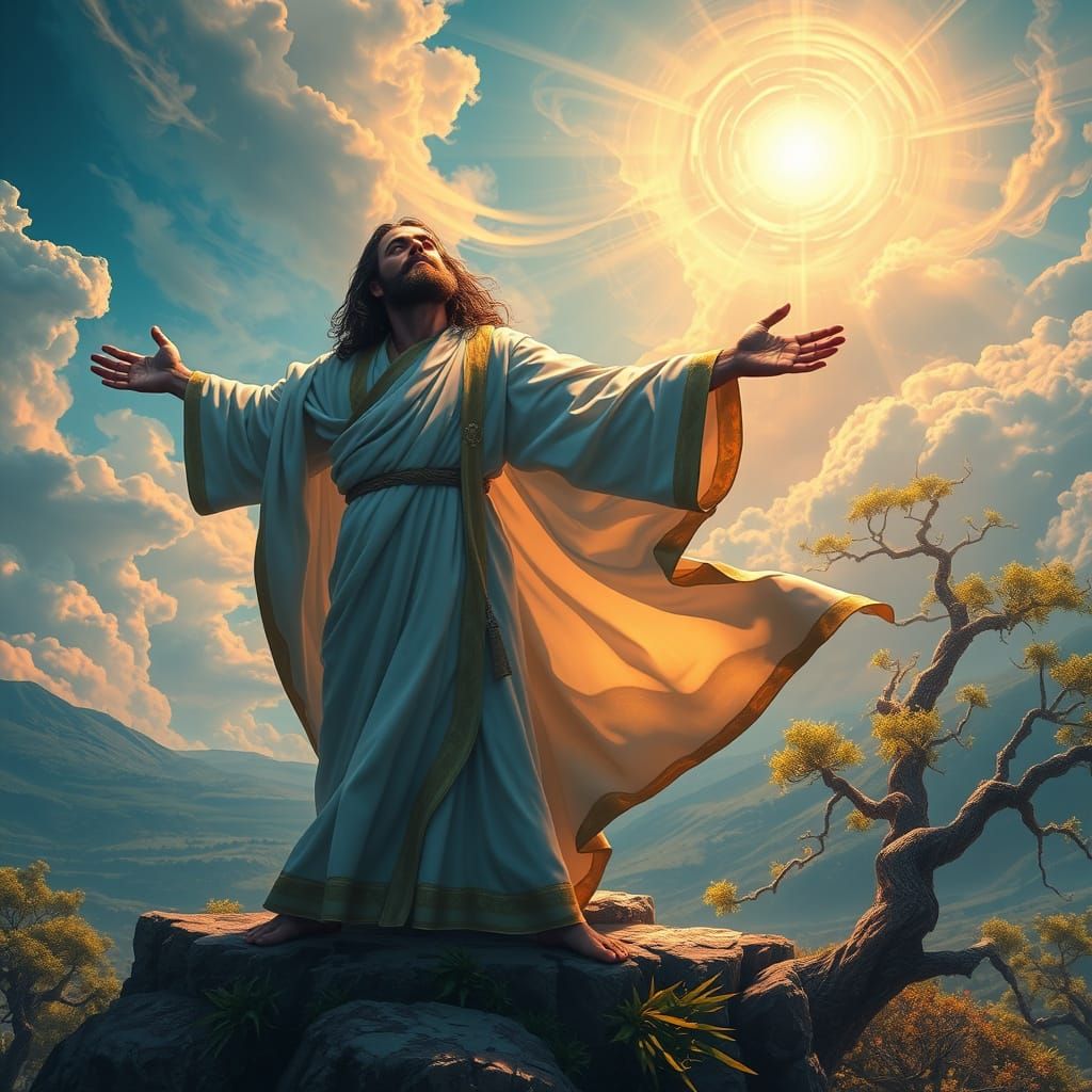 Elijah Prays to God on Mount Carmel in a Cyberpunk-Inspired ...