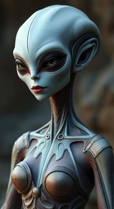 Majestic Alien Female in Vibrant Digital Painting