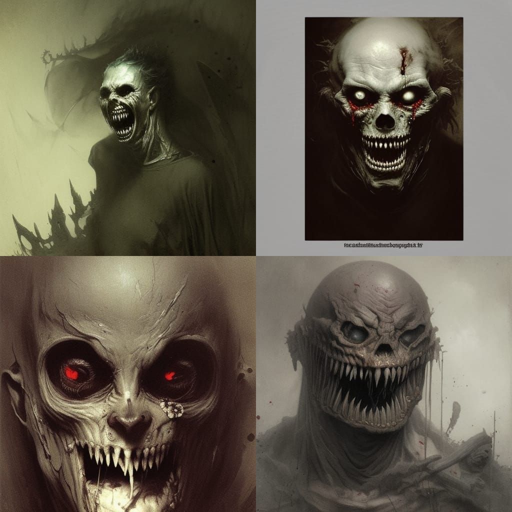 Disgusting Psychopathic Smile in Horror Style