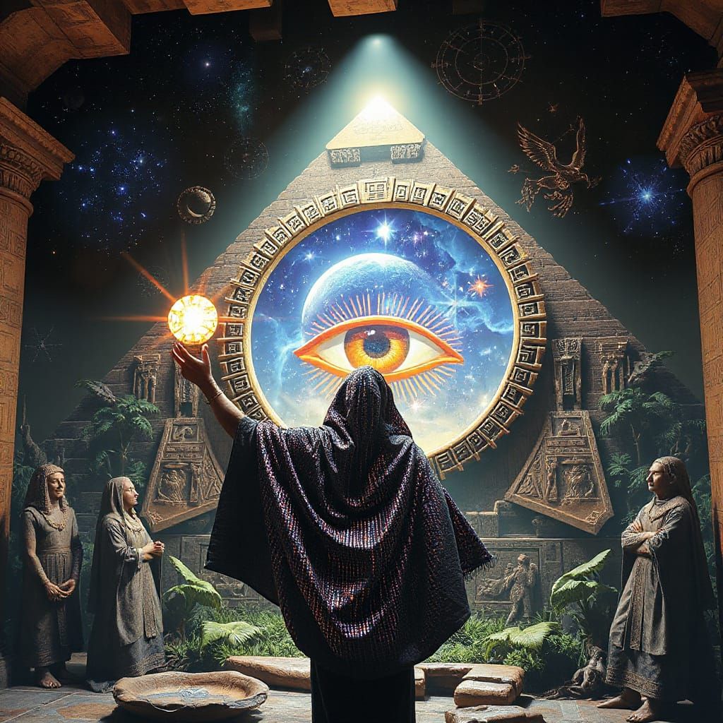 Majestic Pyramid Meets Futuristic Technology in Cosmic High ...