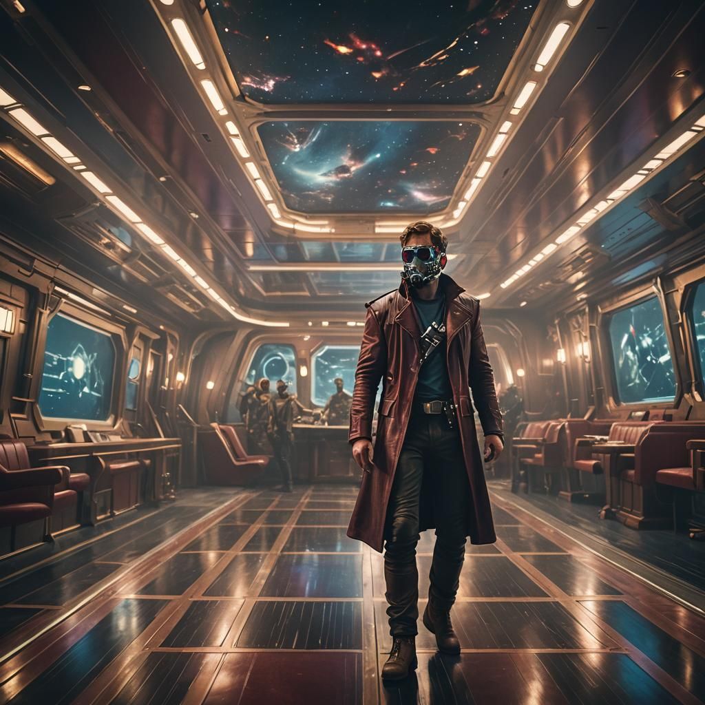 Star-Lord on Cruise Ship: Cinematic Film Still