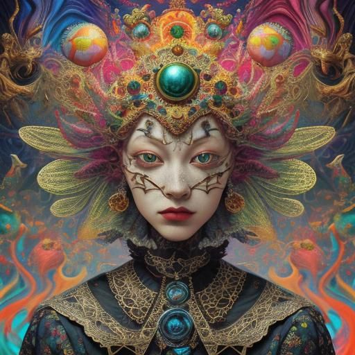 Surreal Renaissance: A Glamorous CGI Masterpiece