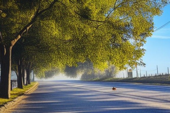 Peaceful September Morning with Blue Sunlight