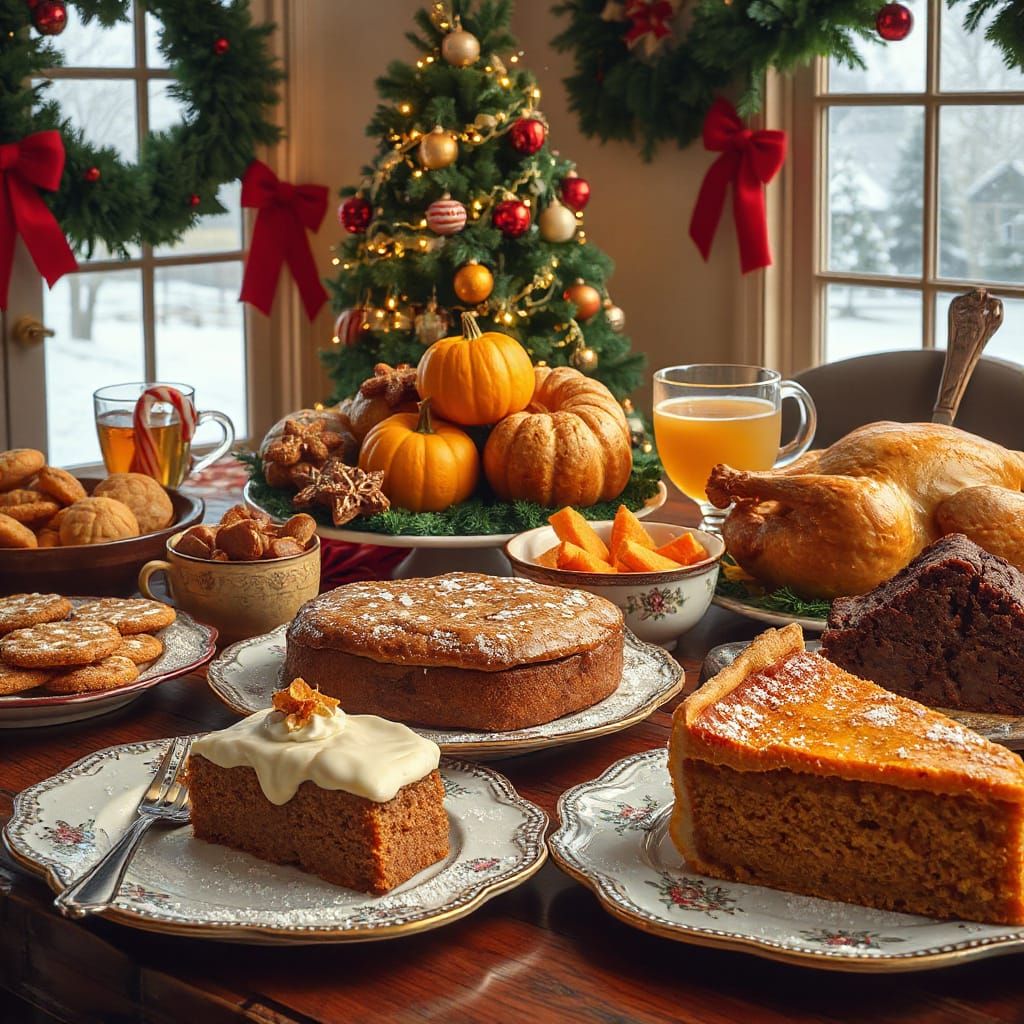 Mouthwatering Holiday Feast: Festive Food & Cozy Decorations
