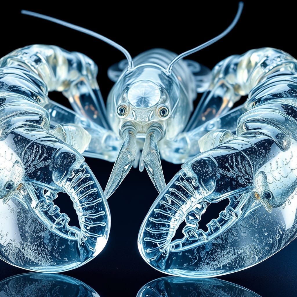 Majestic Glass Lobster in Kaleidoscopic Patterns