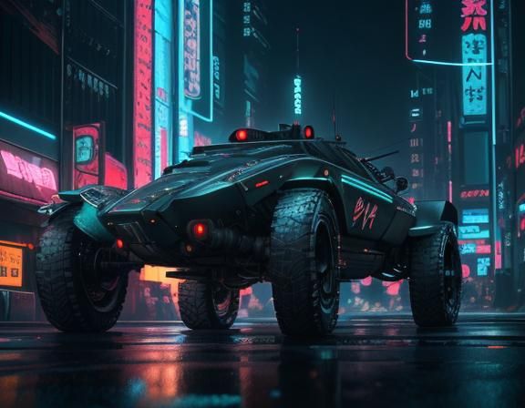 Cyberpunk Wheeled APC