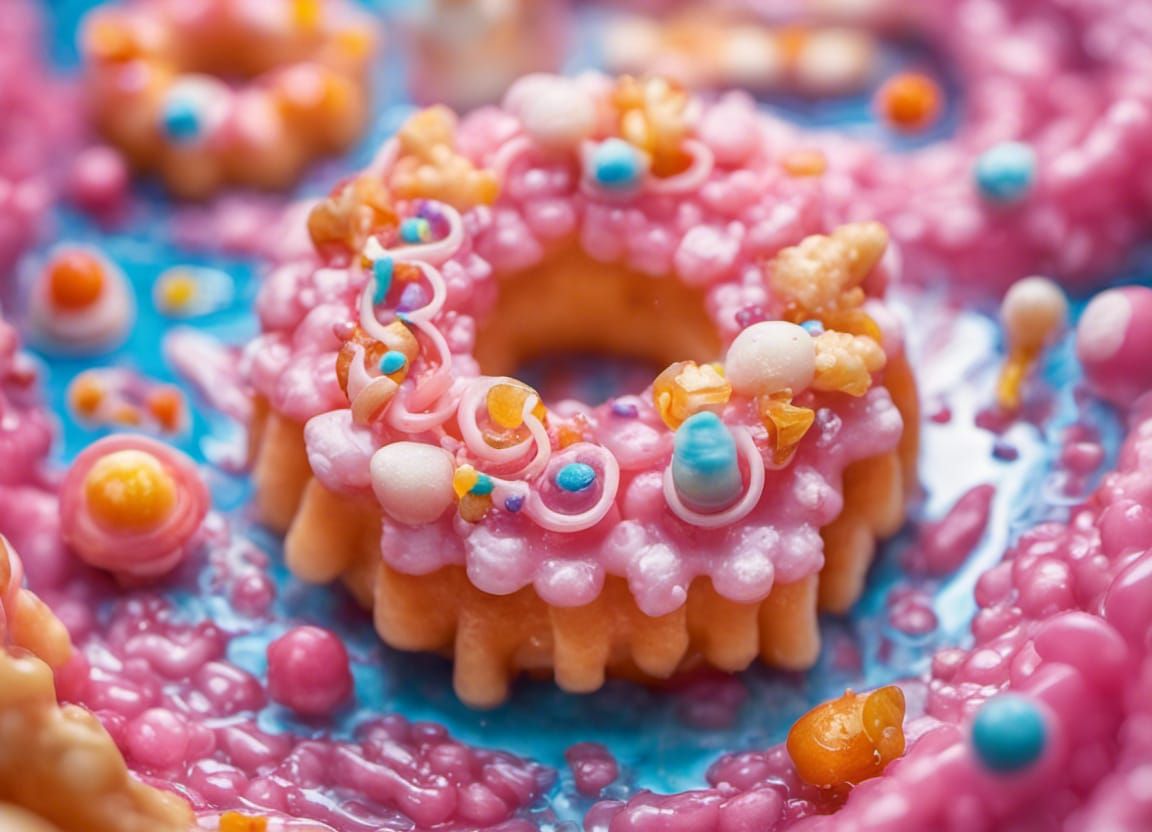 Macro Shot of Miniature Funnel Cake in Resin Ring