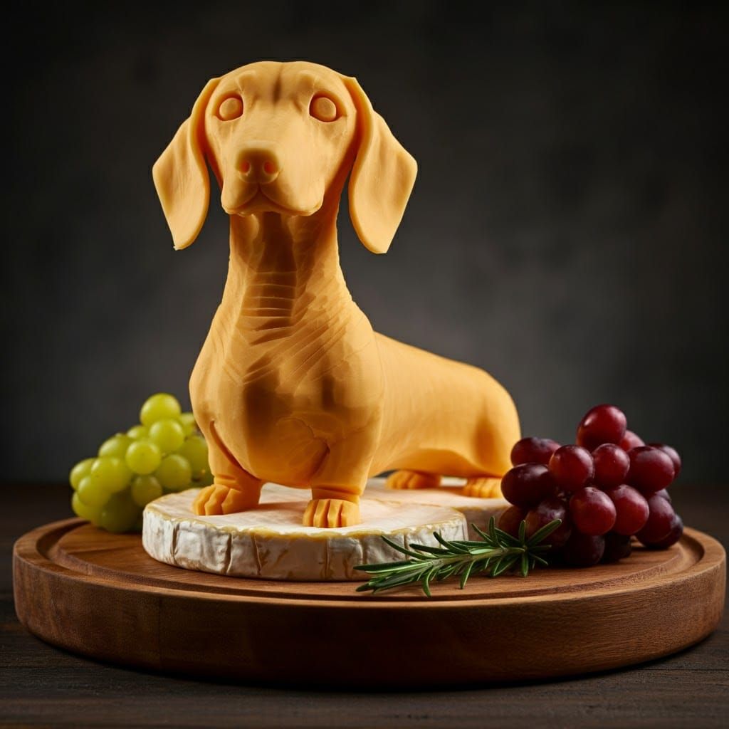 Cheese Dachshund Sculpture Inspired by Oldenburg